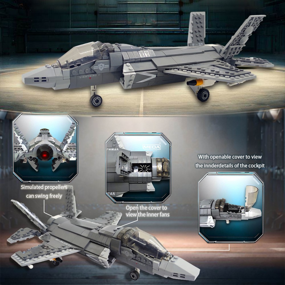 646개 F-35 라이트닝 II 비행기 블록 조립 세트 - Hand Plane Block 리뷰 및 가격