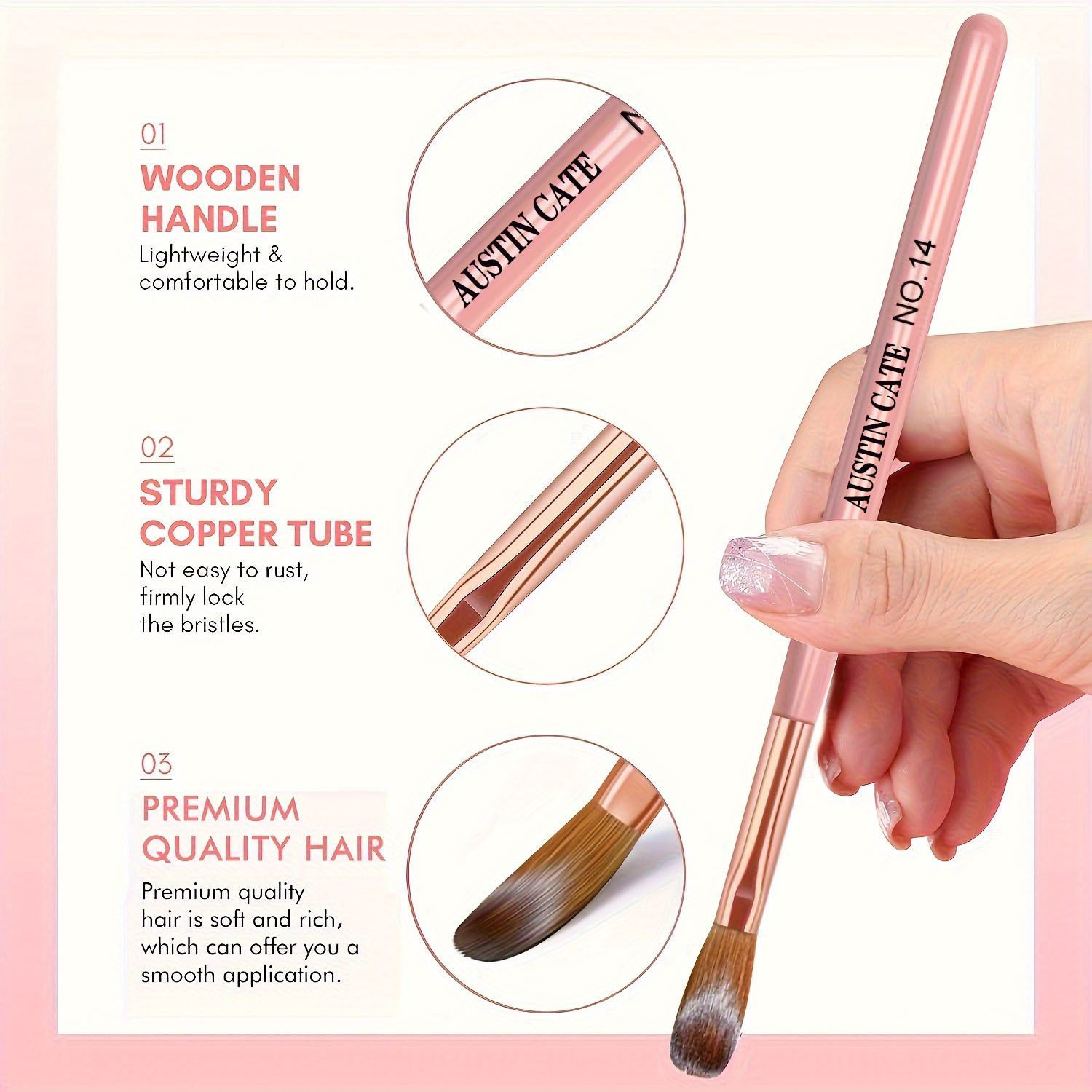 3pcs Kolinsky 아크릴 네일 브러쉬 세트 크기 - Chisel Set Wood 리뷰 및 가격