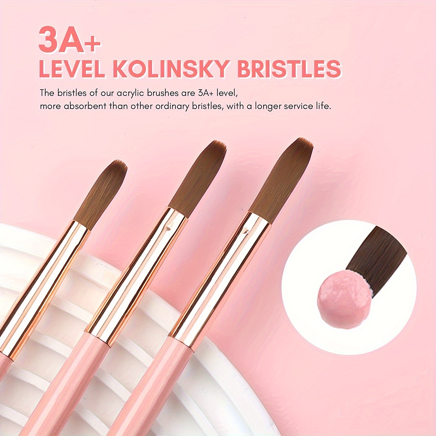 3pcs Kolinsky 아크릴 네일 브러쉬 세트 크기 - Chisel Set Wood 리뷰 및 가격