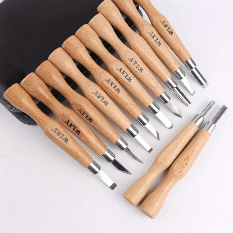 12개의 전문가용 목재 조각 끌과 칼 세트(연마석 포함 - Chisel Set Wood 리뷰 및 가격